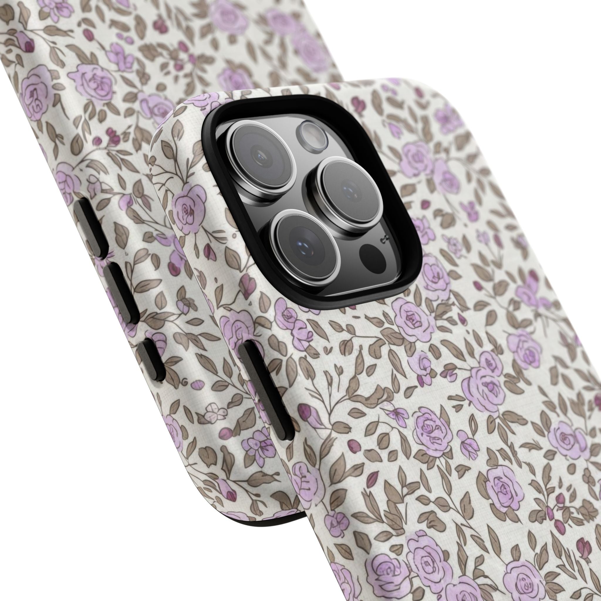 Personalized Lavender Floral iPhone Case — Tough Magnetic Protective Case