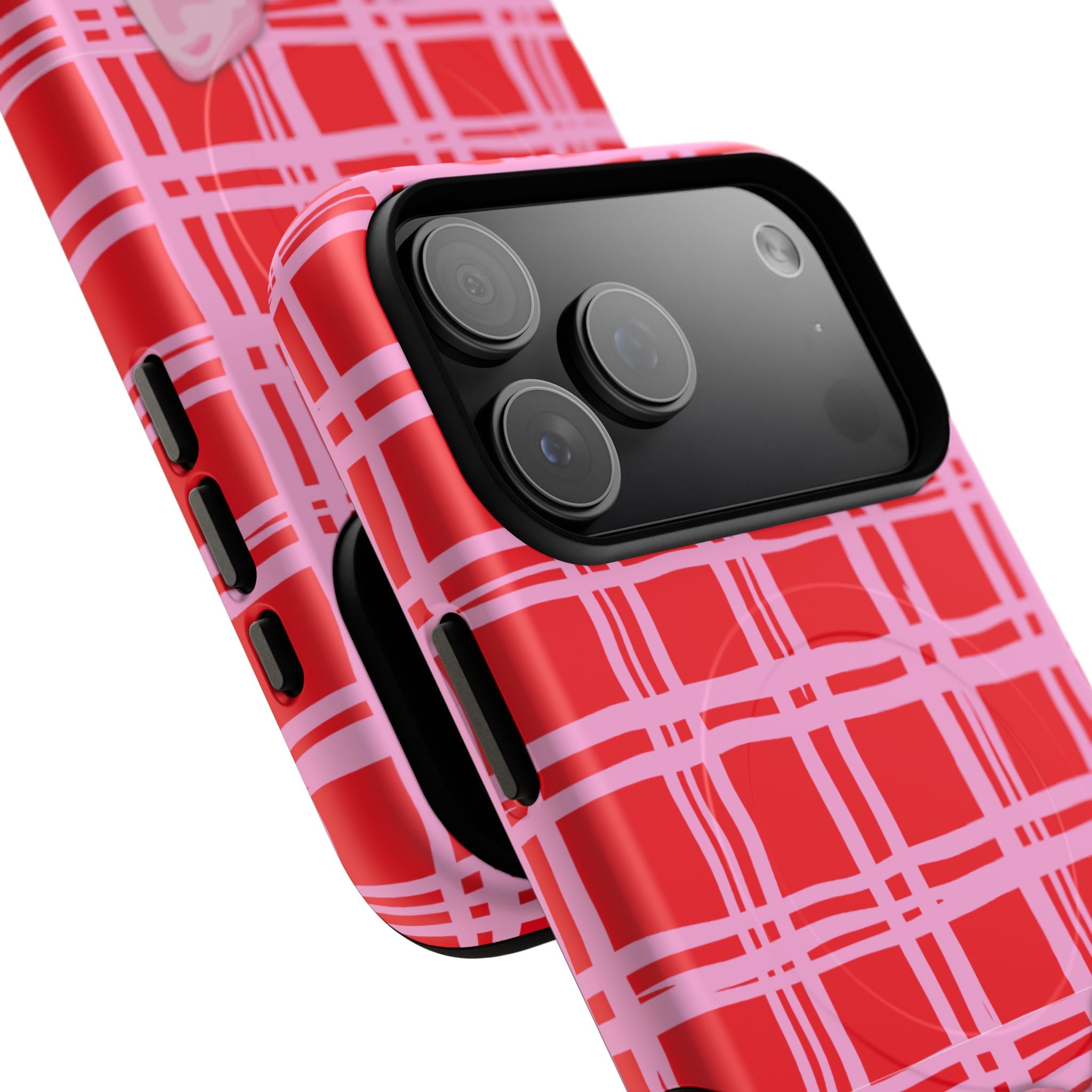 Pink Bow Red & Pink Pattern Tough Magnetic Case