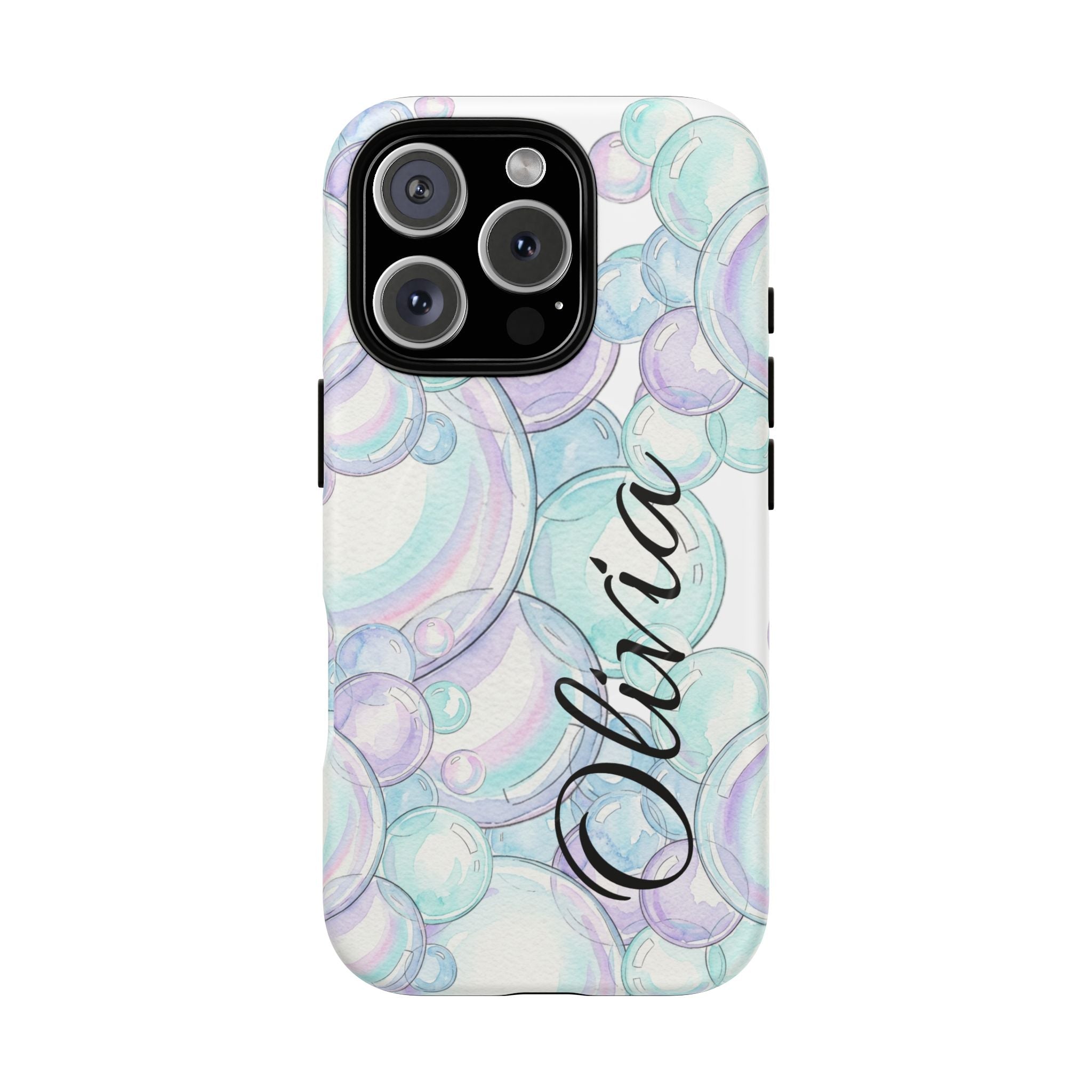Watercolor Bubbles Magnetic Phone Case - Personalizable