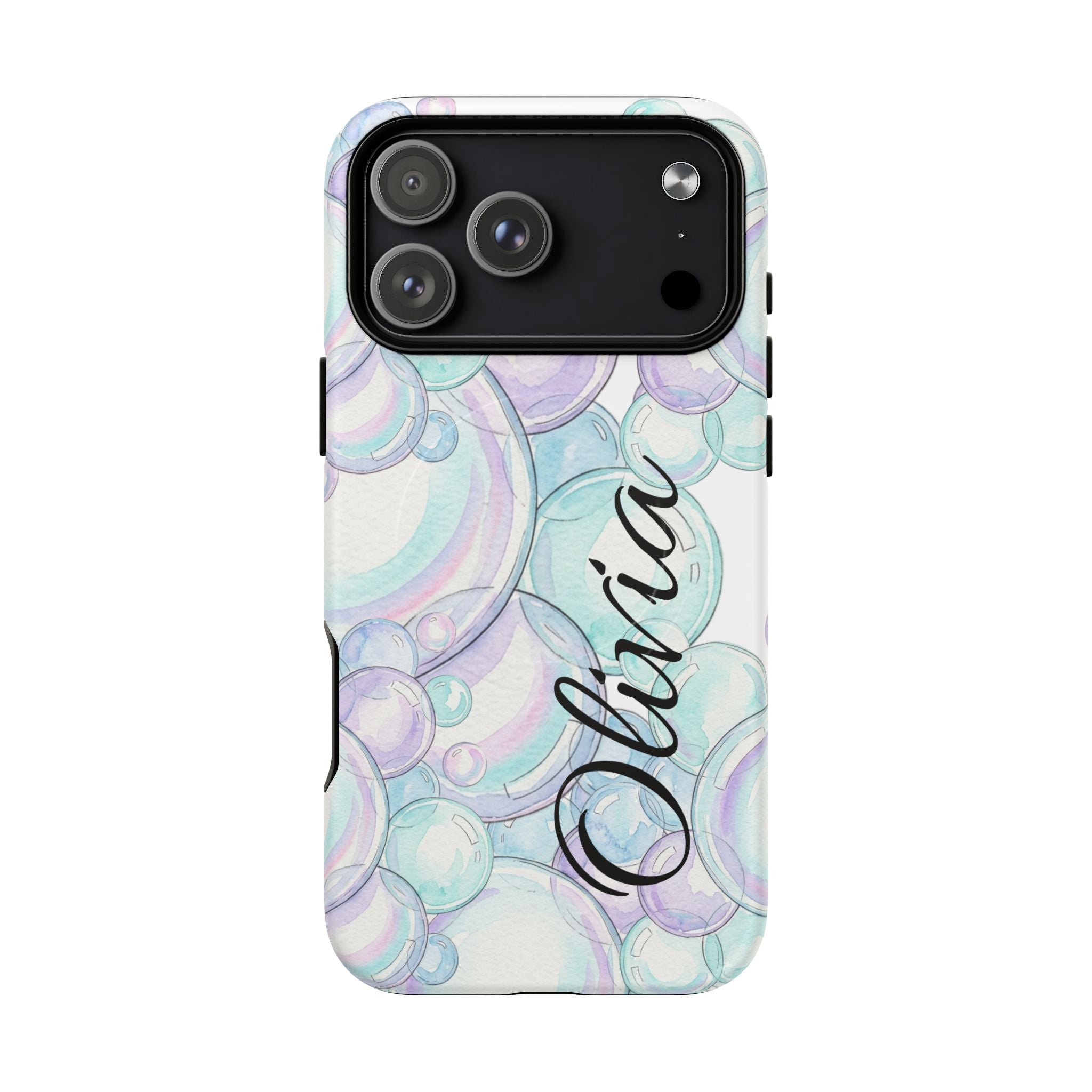 Watercolor Bubbles Magnetic Phone Case - Personalizable
