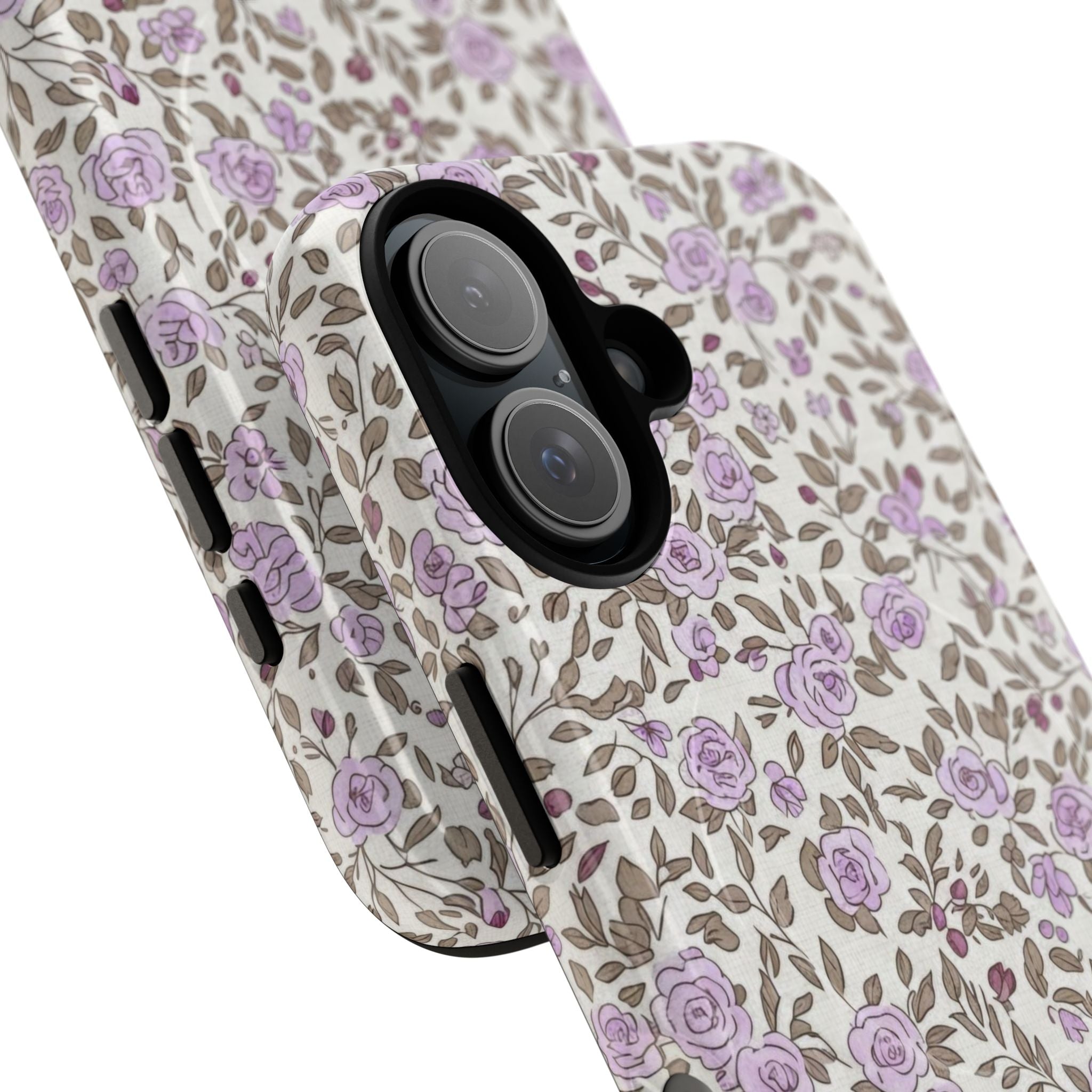 Personalized Lavender Floral Tough Magnetic Case