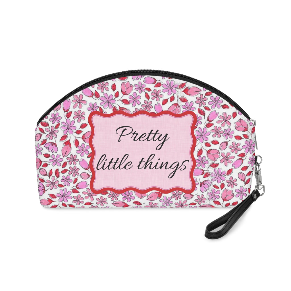 Floral Cosmetic Bag | "Pretty Little Things" | "If found, return to ___" | Travel Makeup Pouch