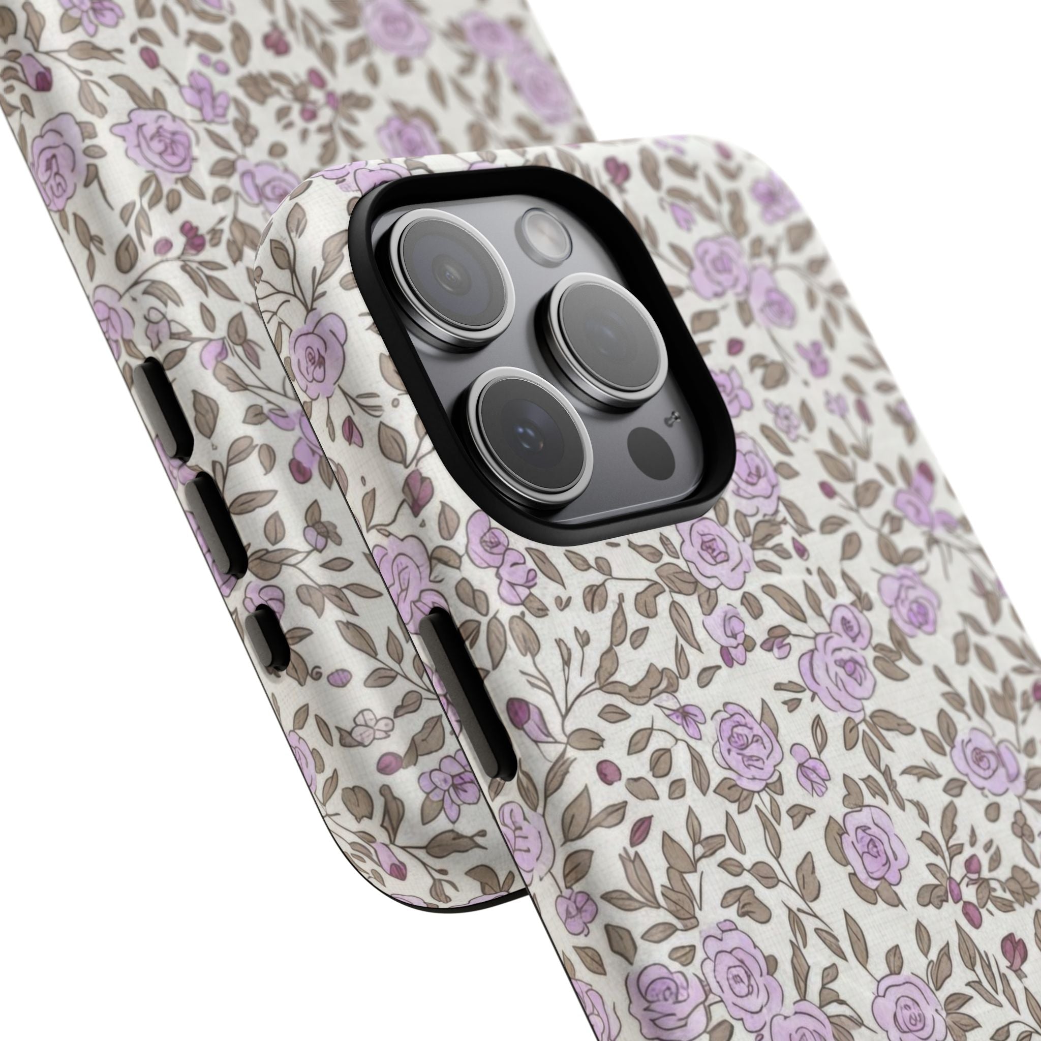 Personalized Lavender Floral iPhone Case — Tough Magnetic Protective Case