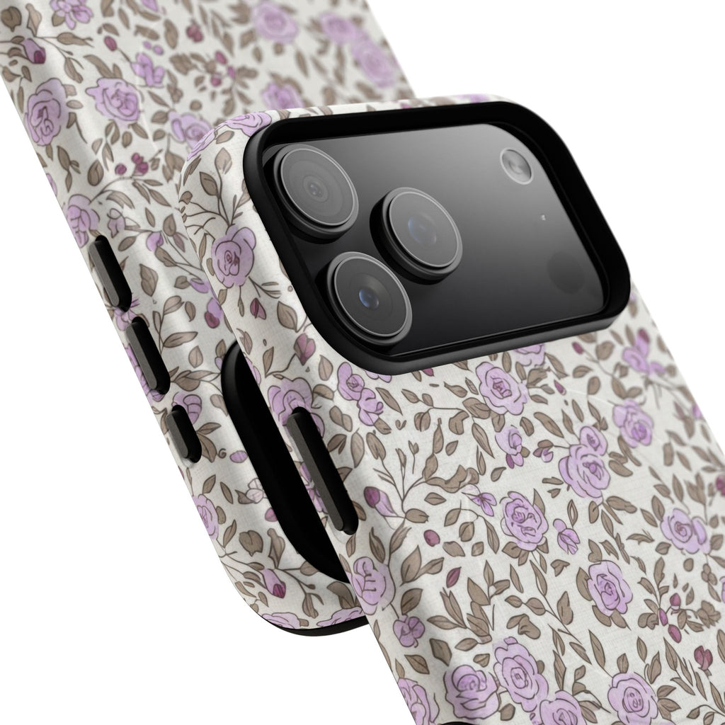 Personalized Lavender Floral iPhone Case — Tough Magnetic Protective Case