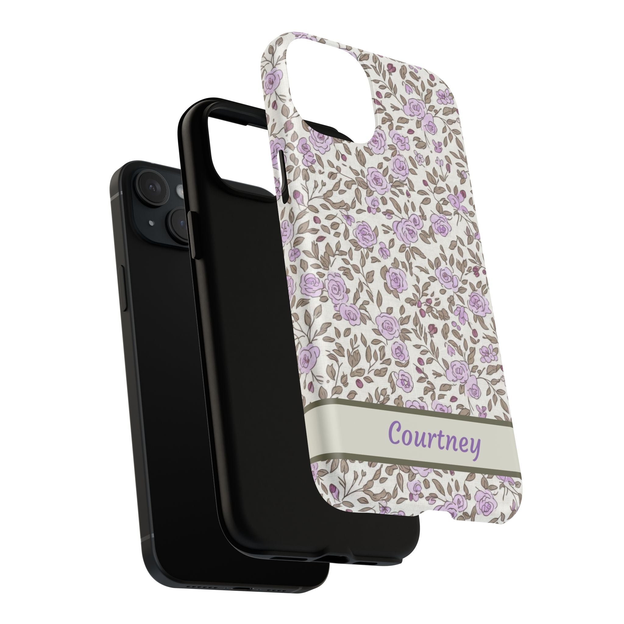 Personalized Lavender Floral iPhone Case — Tough Magnetic Protective Case