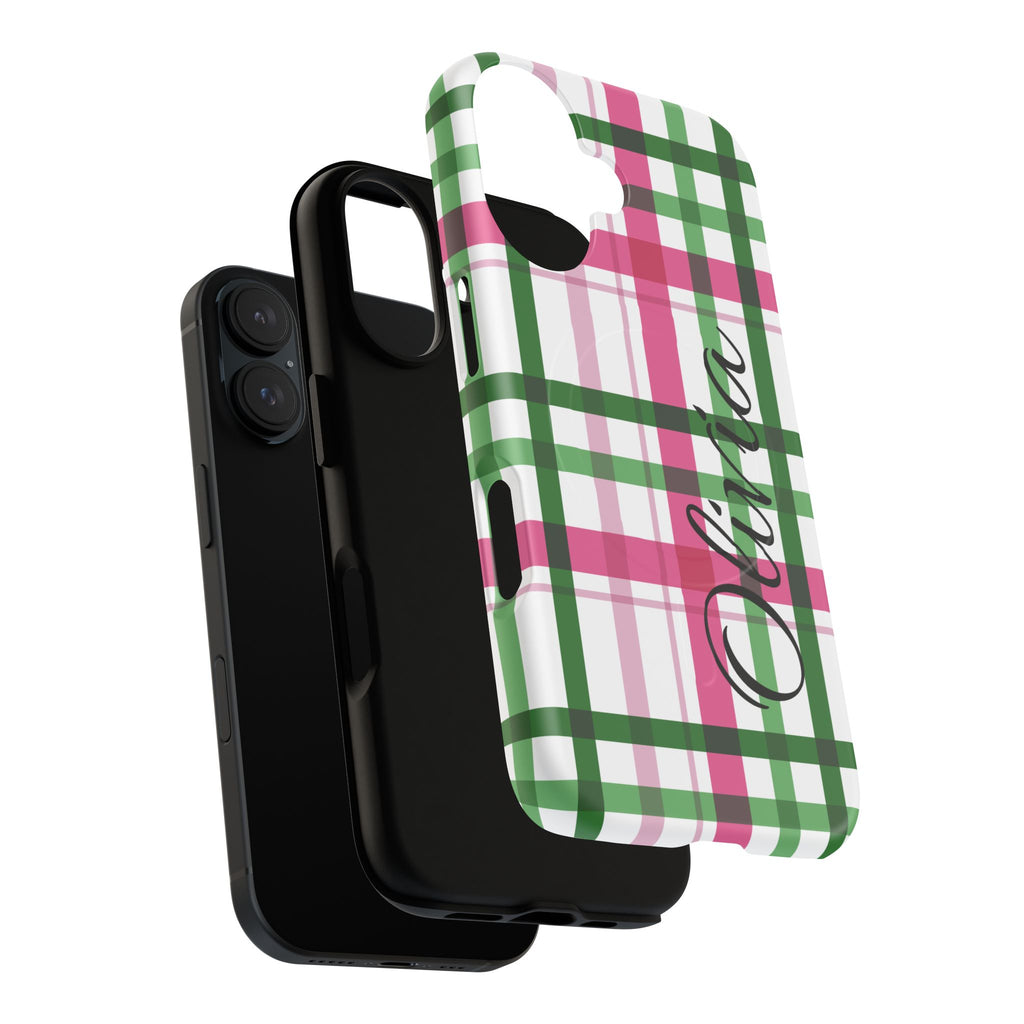 Pink & Green Pattern Magnetic Phone Case — Tough Protective Case