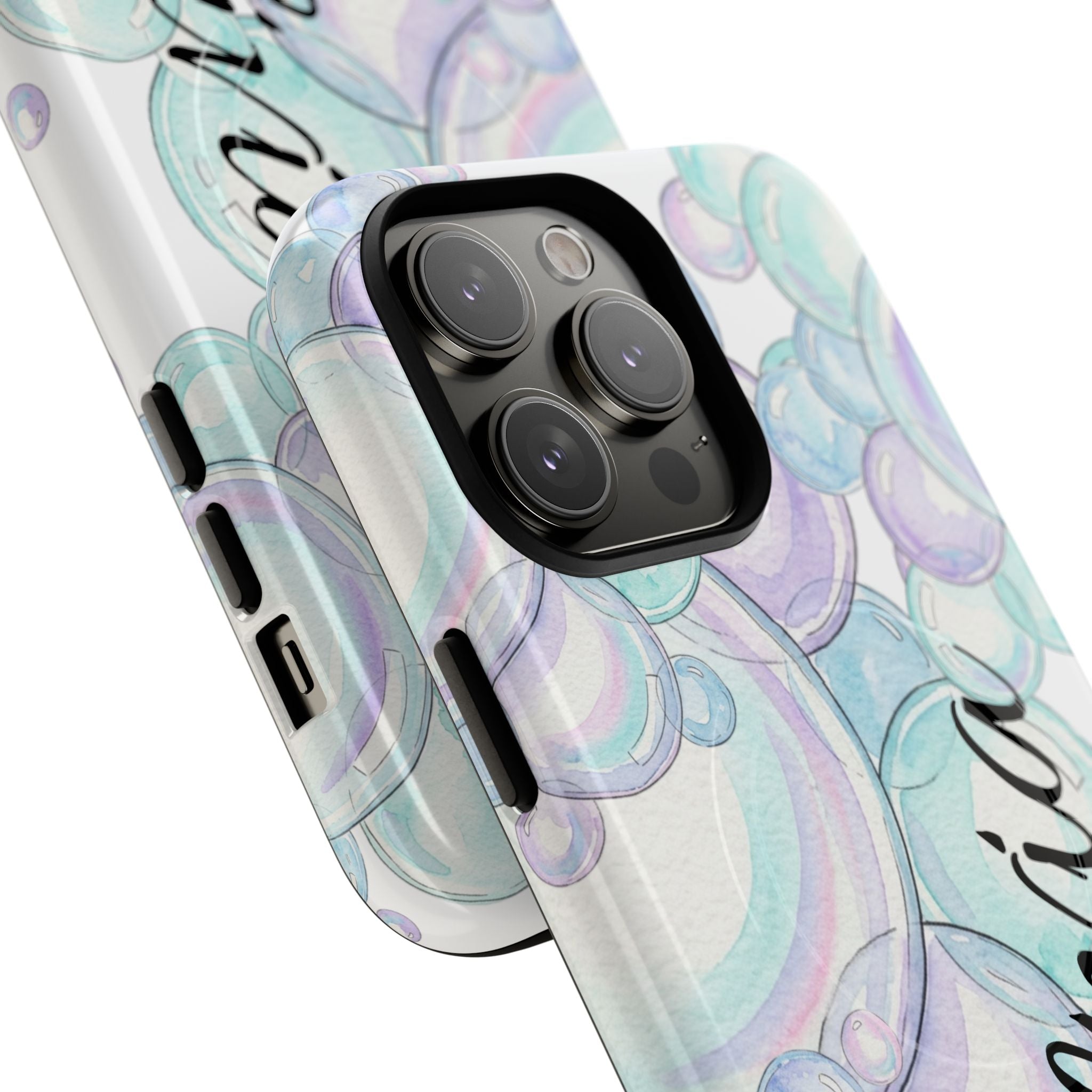 Watercolor Bubbles Magnetic Phone Case - Personalizable