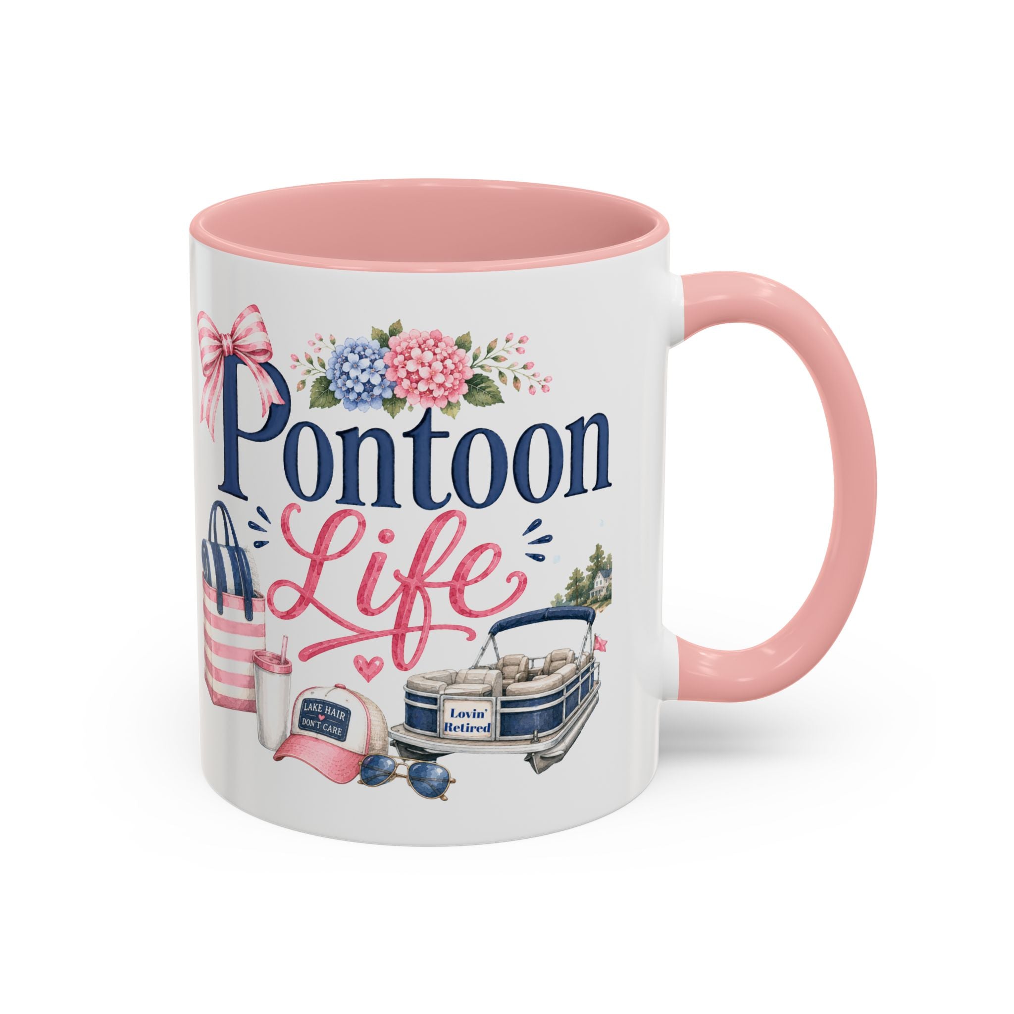 Pontoon Life Accent Coffee Mug Personalized 11oz & 15oz Coffee Cup