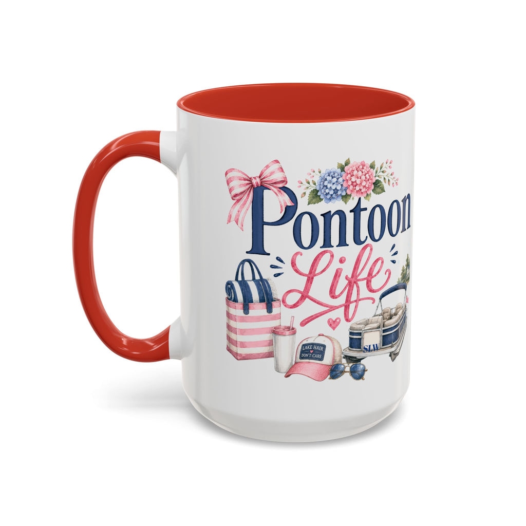 Pontoon Life Accent Coffee Mug Personalized 11oz & 15oz Coffee Cup