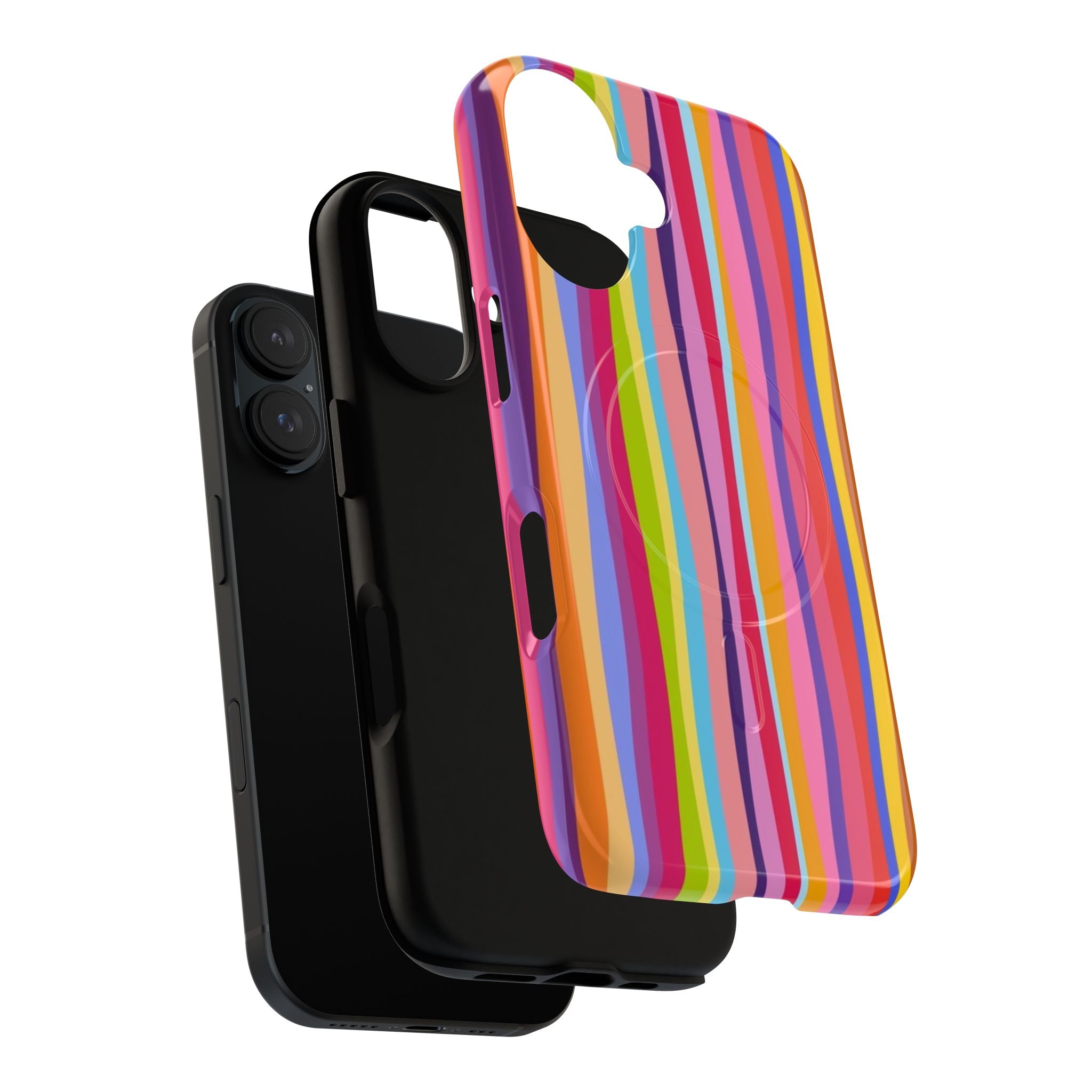 Colorful Stripes Tough Magnetic Case Protective Phone Case with Custom Stripe Design