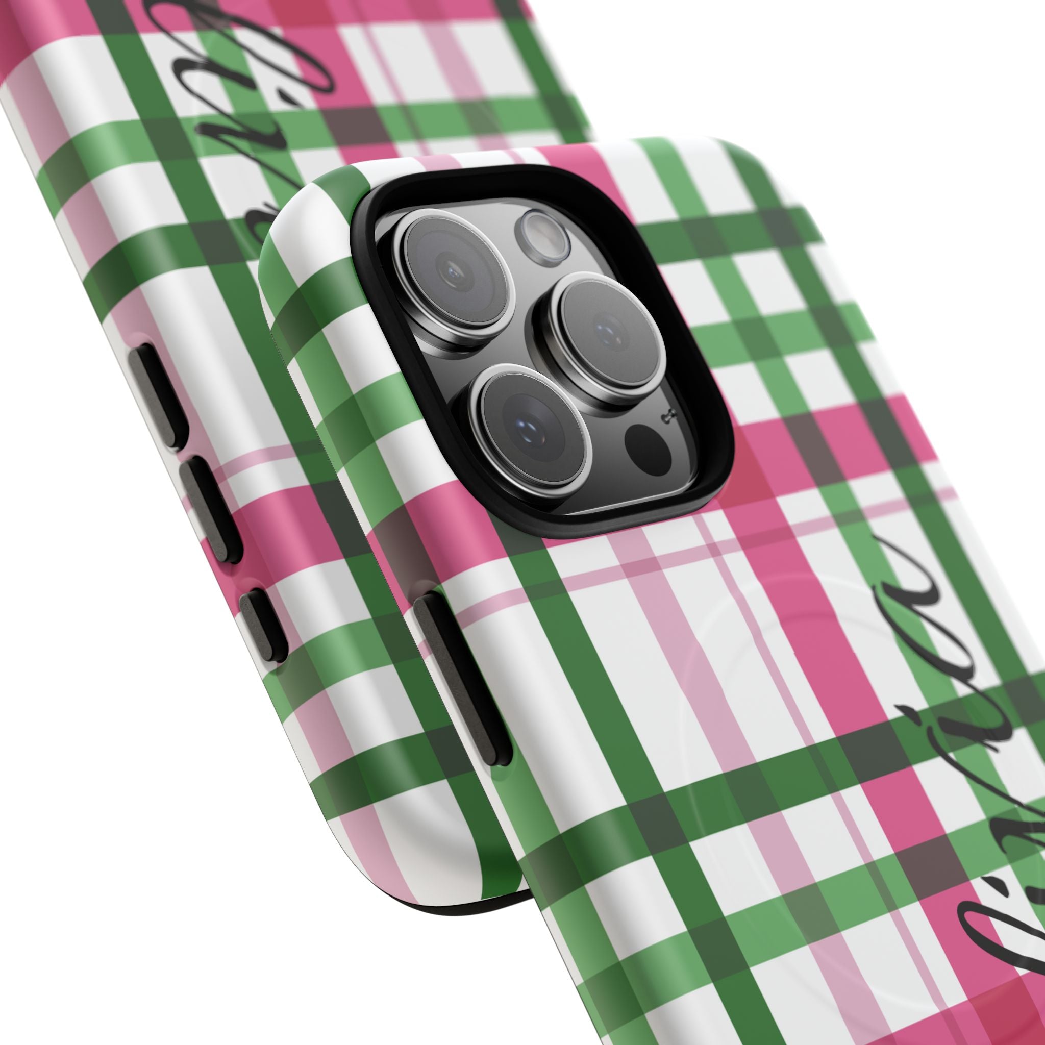 Pink & Green Pattern Magnetic Phone Case — Tough Protective Case