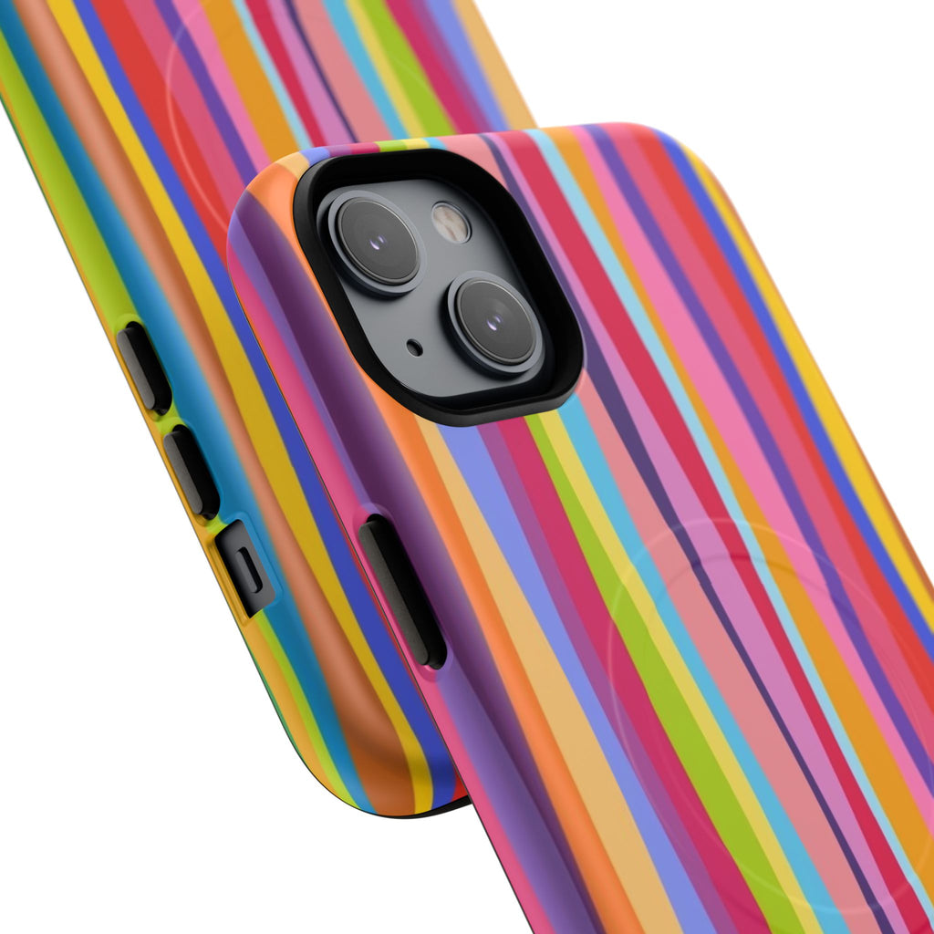 Colorful Stripes Tough Magnetic Case Protective Phone Case with Custom Stripe Design