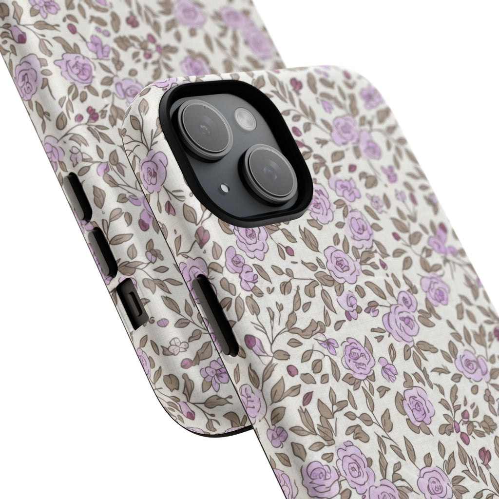 Personalized Lavender Floral iPhone Case — Tough Magnetic Protective Case