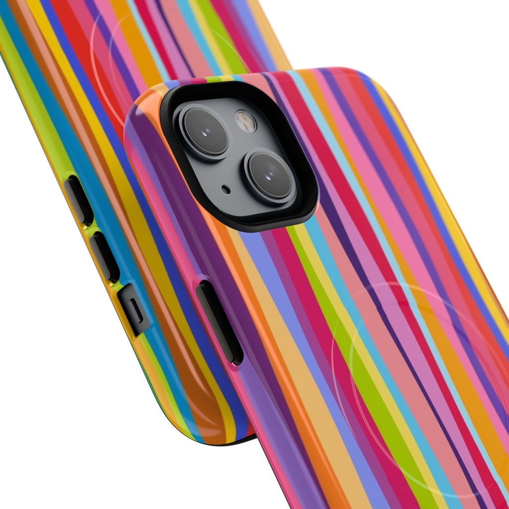 Colorful Stripes Tough Magnetic Case Protective Phone Case with Custom Stripe Design