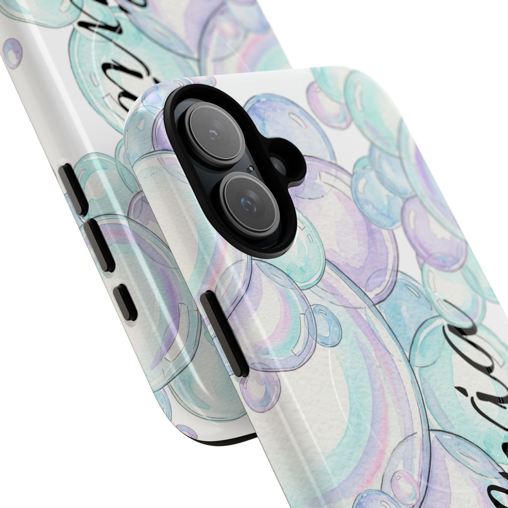 Watercolor Bubbles Magnetic Phone Case - Personalizable