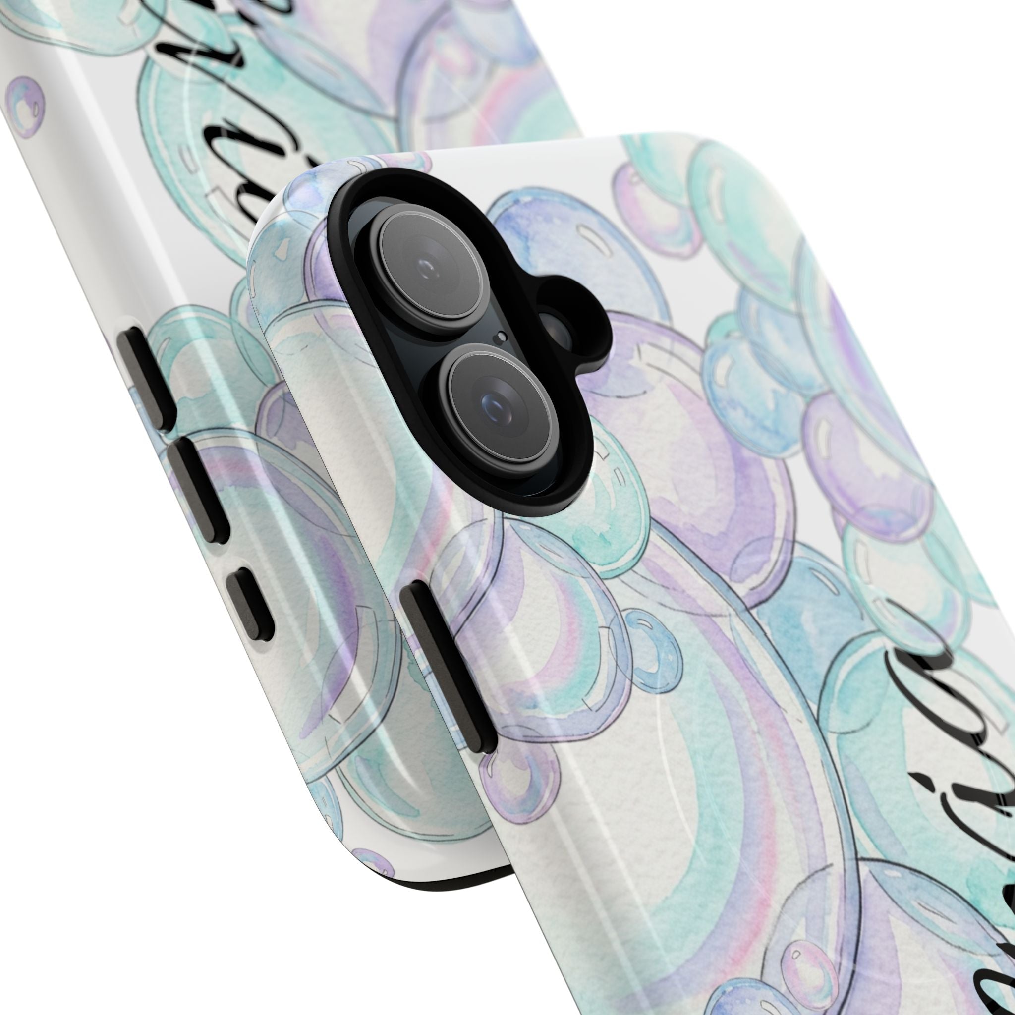 Watercolor Bubbles Magnetic Phone Case - Personalizable