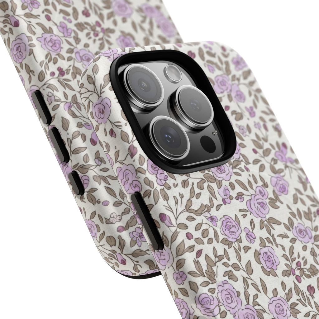Personalized Lavender Floral iPhone Case — Tough Magnetic Protective Case