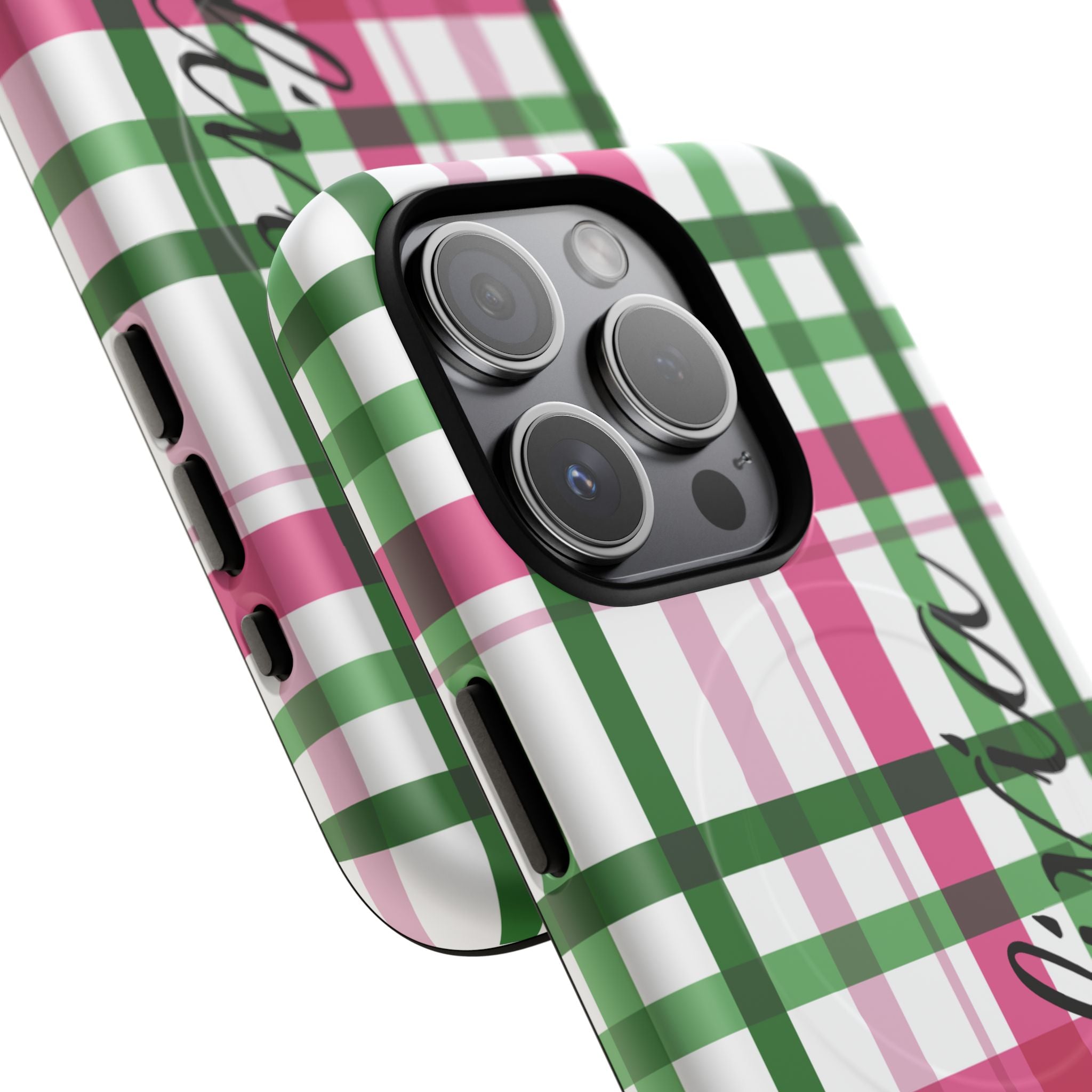 Pink & Green Pattern Magnetic Phone Case — Tough Protective Case