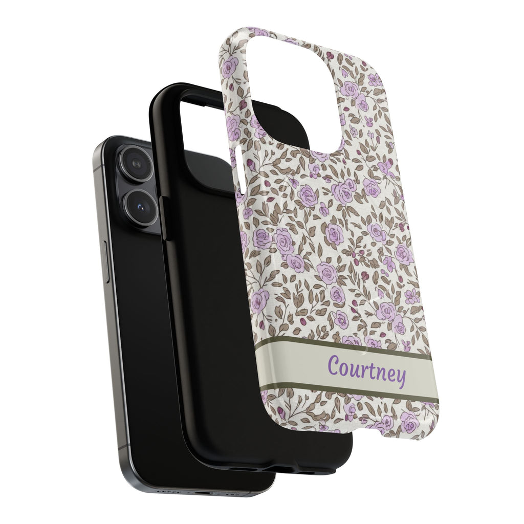 Personalized Lavender Floral iPhone Case — Tough Magnetic Protective Case