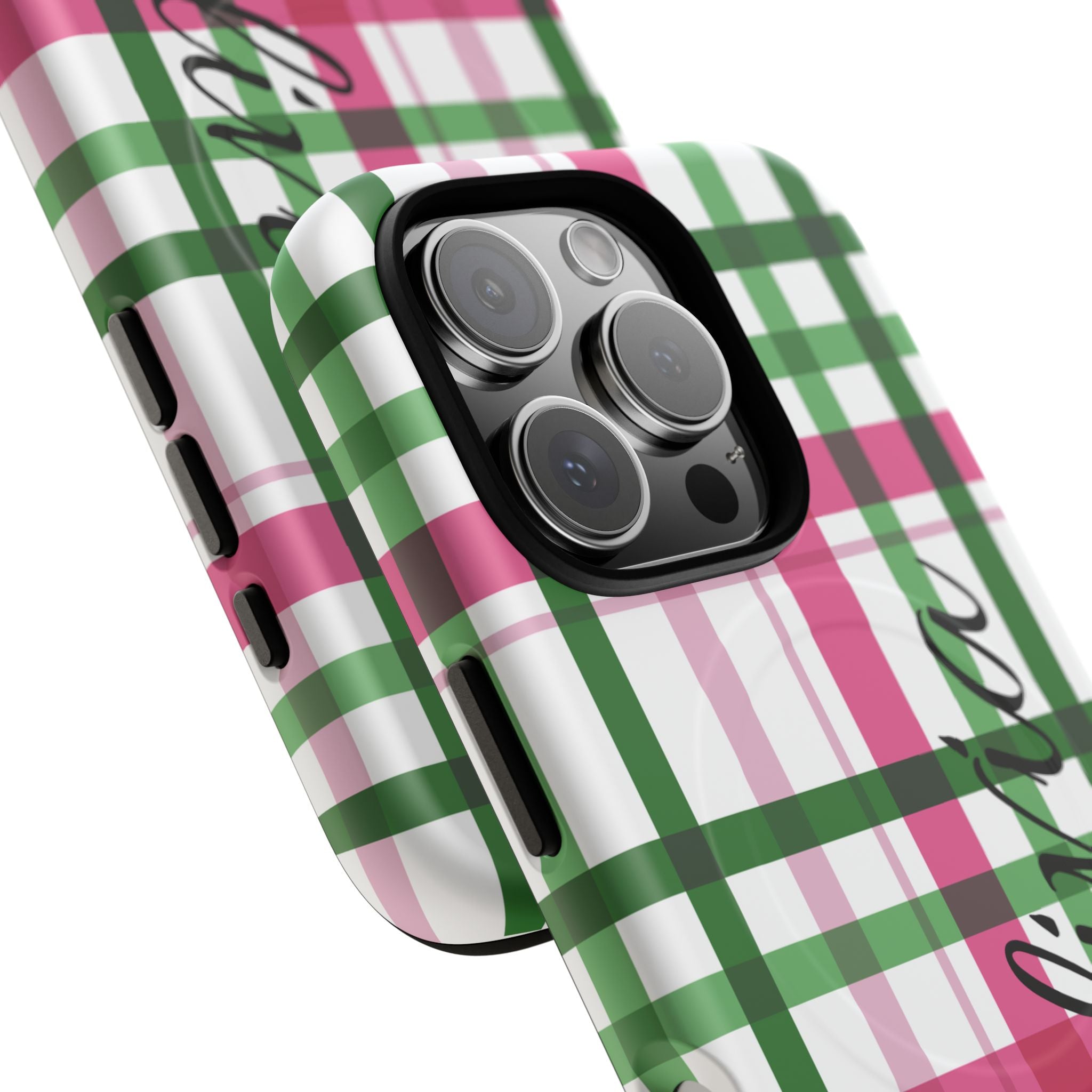 Pink & Green Pattern Magnetic Phone Case — Tough Protective Case