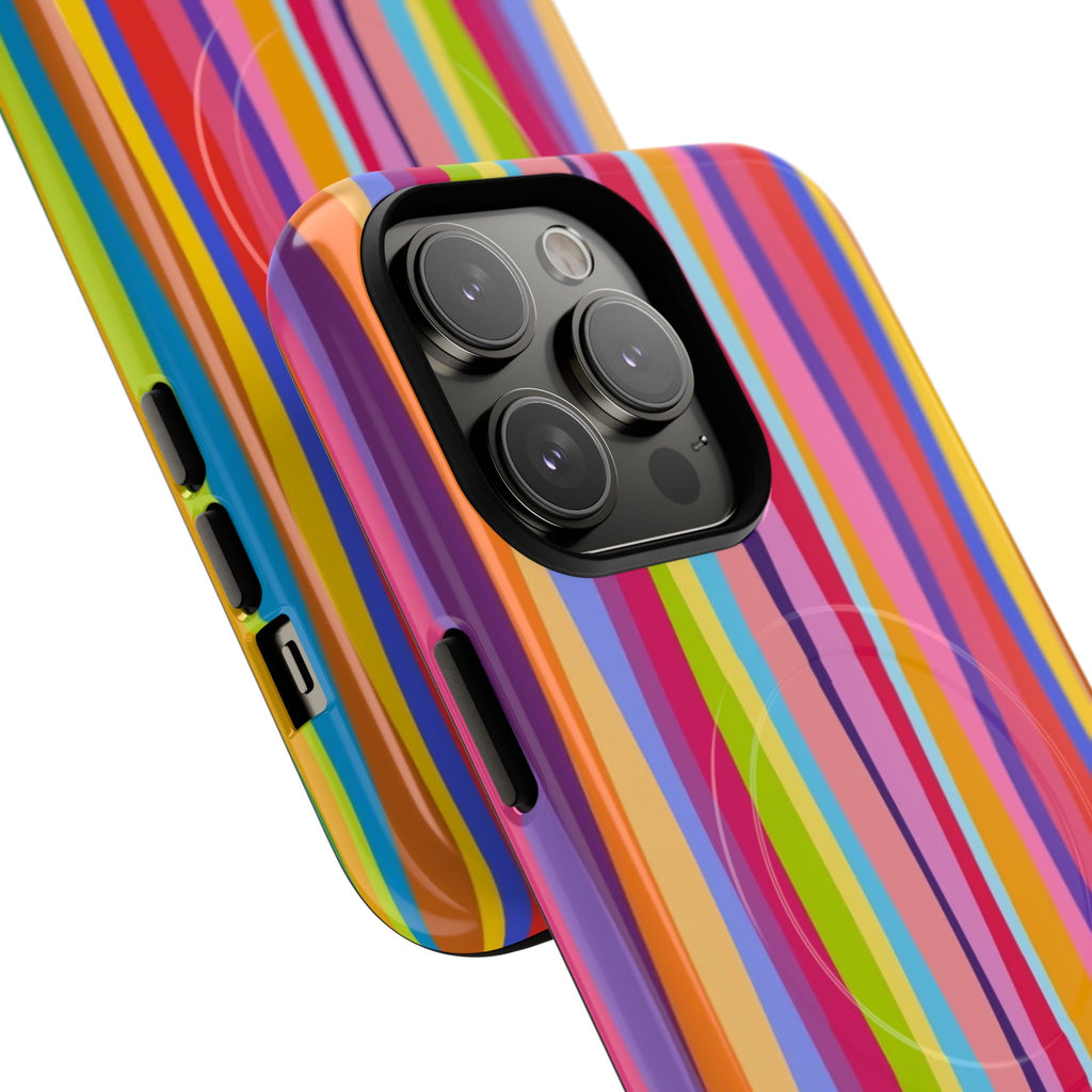 Colorful Stripes Tough Magnetic Case Protective Phone Case with Custom Stripe Design