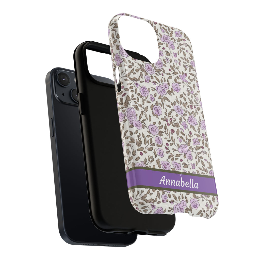 Personalized Lavender Floral Tough Magnetic Case