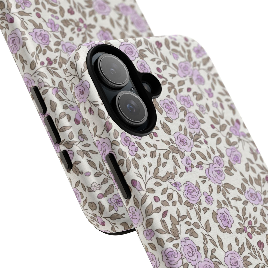 Personalized Lavender Floral iPhone Case — Tough Magnetic Protective Case