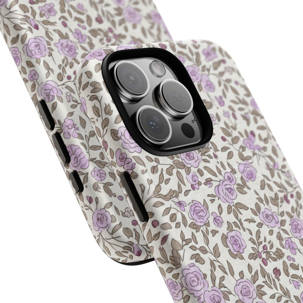 Personalized Lavender Floral Tough Magnetic Case