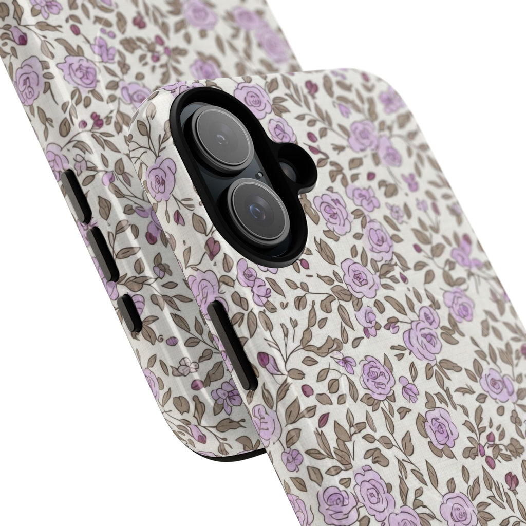 Personalized Lavender Floral iPhone Case — Tough Magnetic Protective Case
