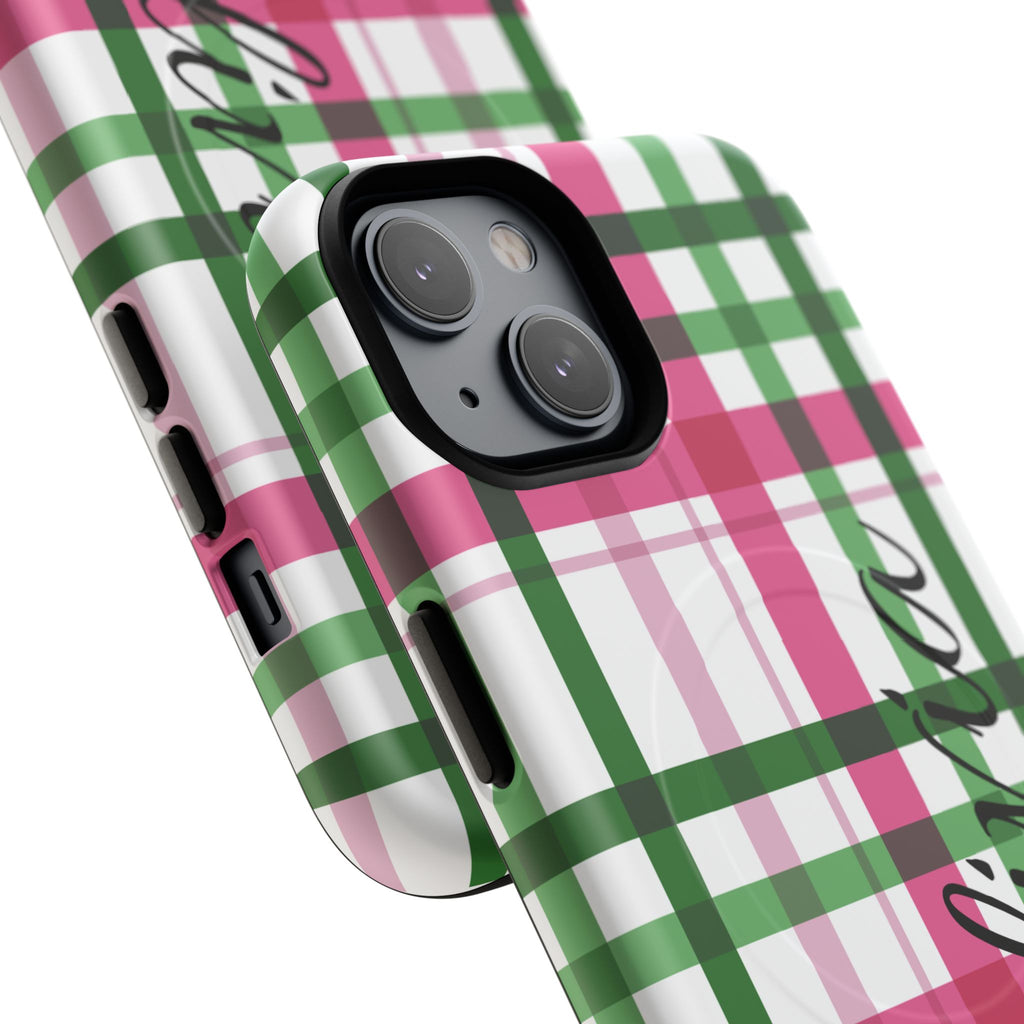 Pink & Green Pattern Magnetic Phone Case — Tough Protective Case