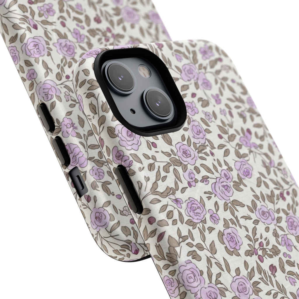 Personalized Lavender Floral Tough Magnetic Case