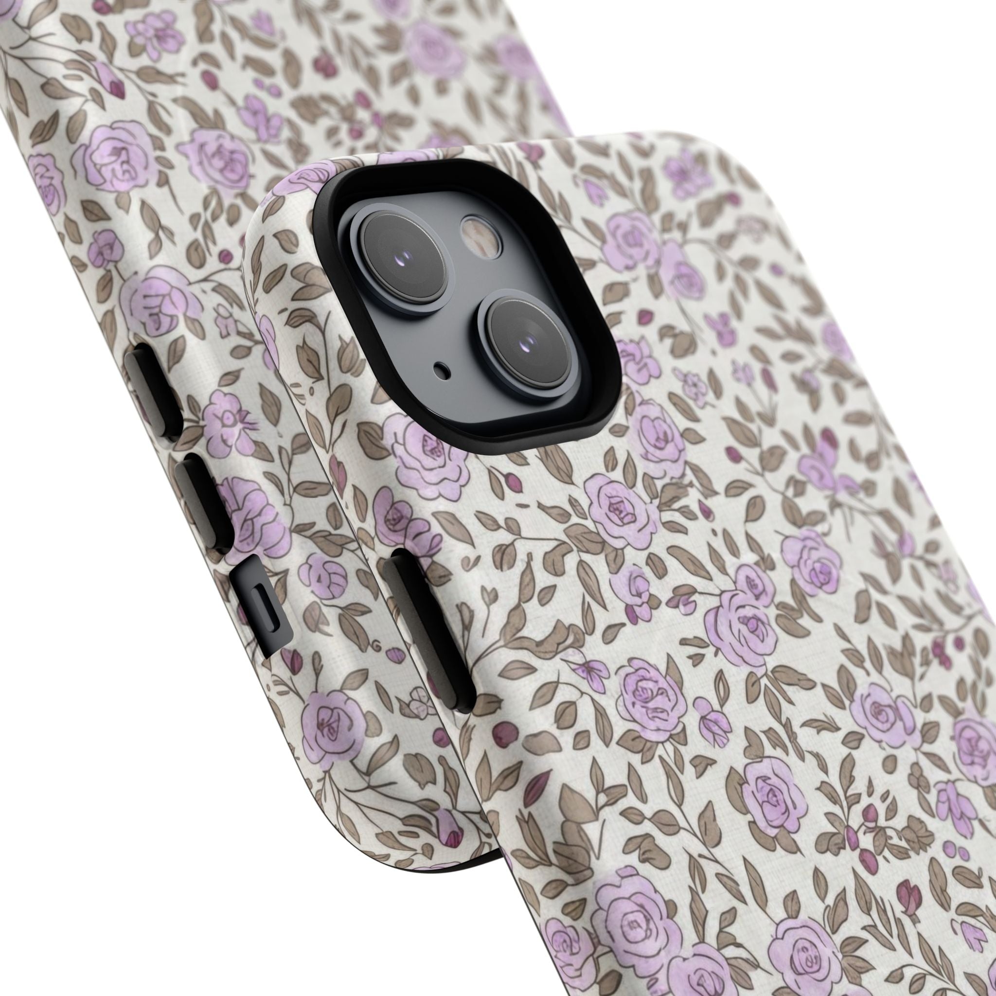 Personalized Lavender Floral Tough Magnetic Case