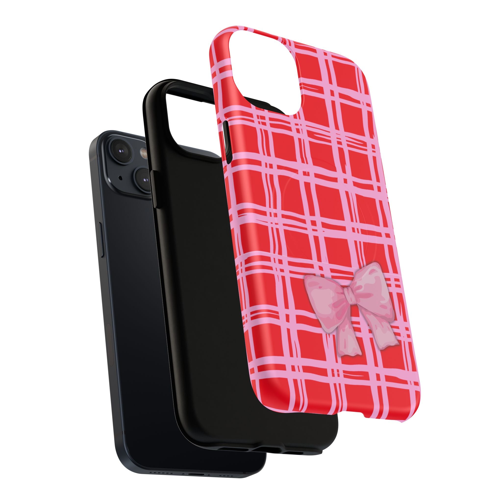 Pink Bow Red & Pink Pattern Tough Magnetic Case