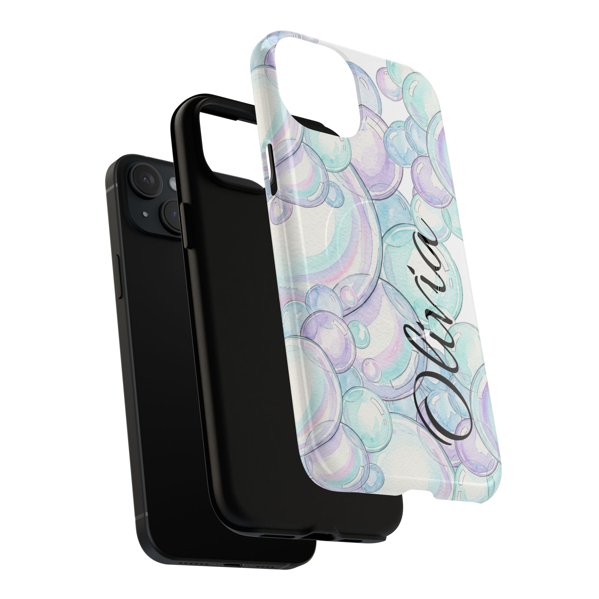 Watercolor Bubbles Magnetic Phone Case - Personalizable