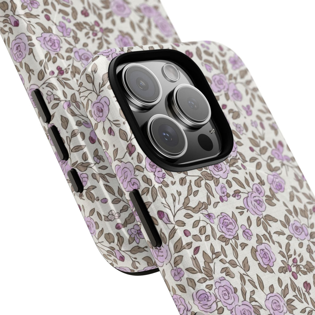 Personalized Lavender Floral iPhone Case — Tough Magnetic Protective Case