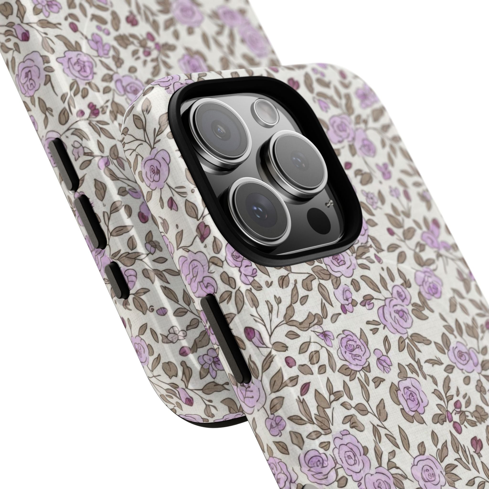 Personalized Lavender Floral iPhone Case — Tough Magnetic Protective Case