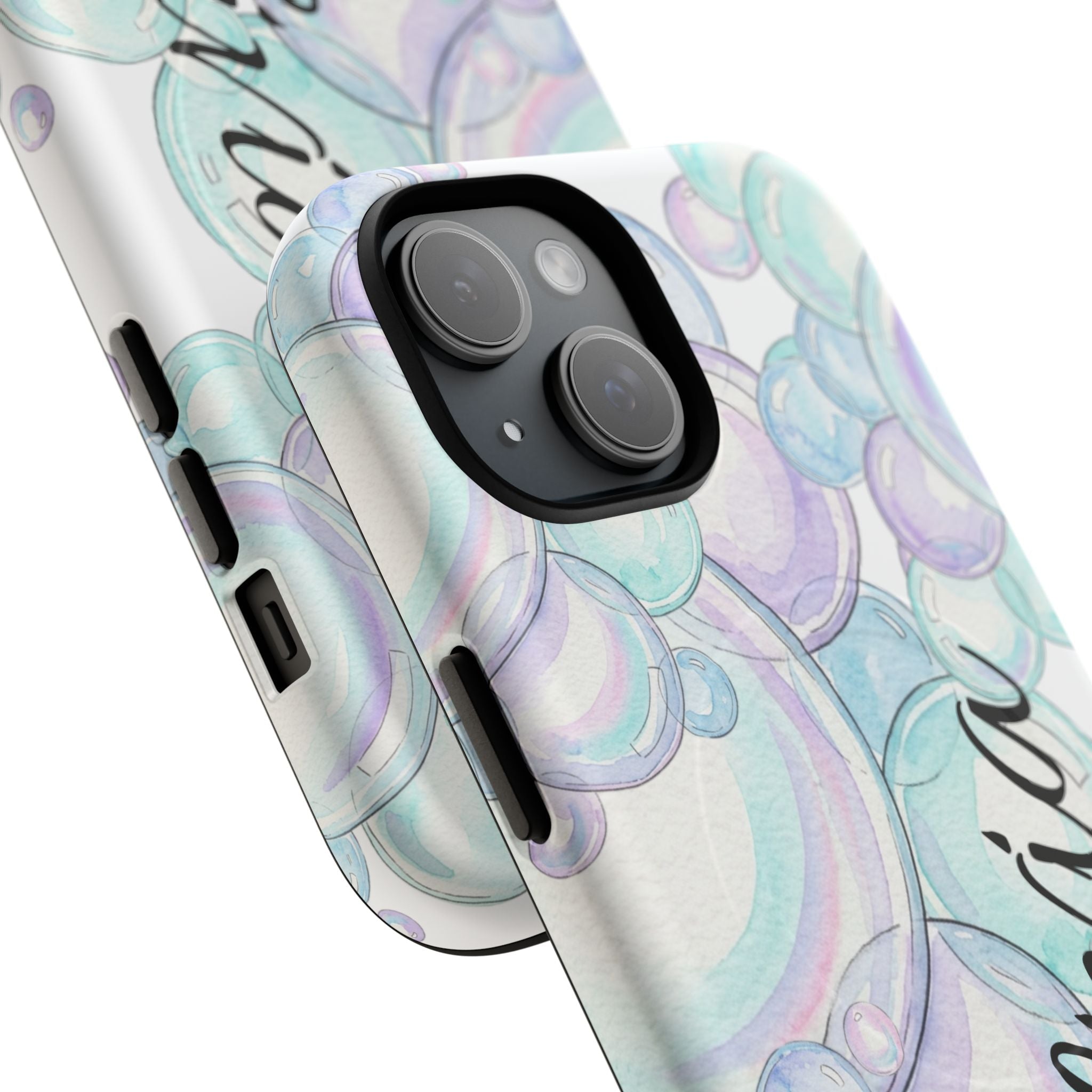 Watercolor Bubbles Magnetic Phone Case - Personalizable