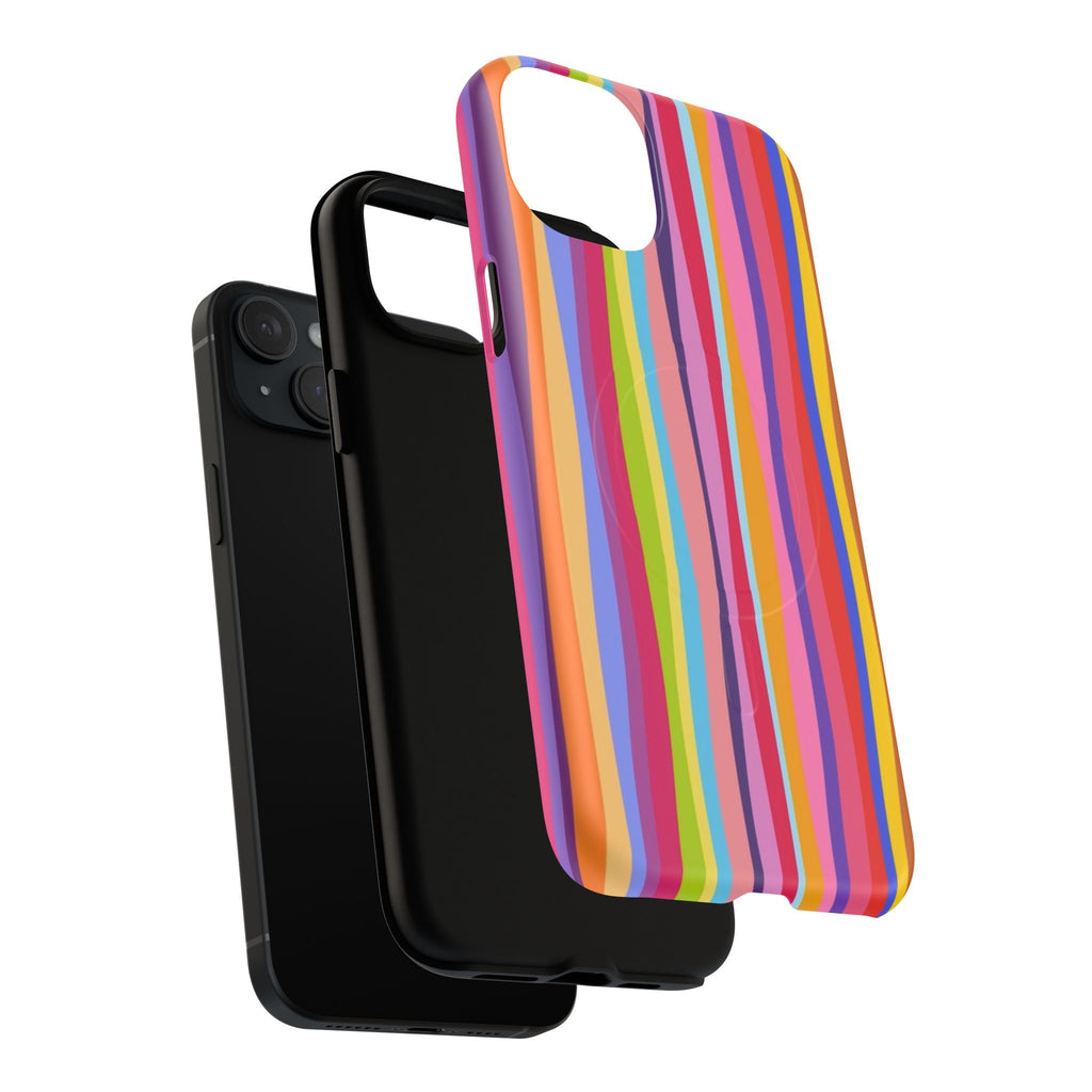 Colorful Stripes Tough Magnetic Case Protective Phone Case with Custom Stripe Design