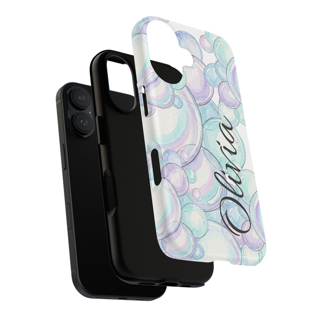 Watercolor Bubbles Magnetic Phone Case - Personalizable