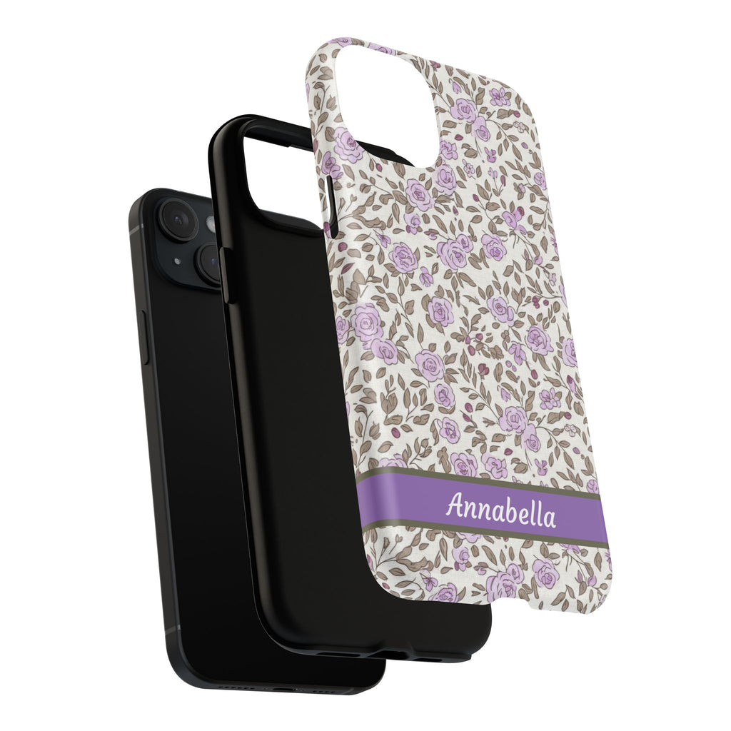Personalized Lavender Floral Tough Magnetic Case