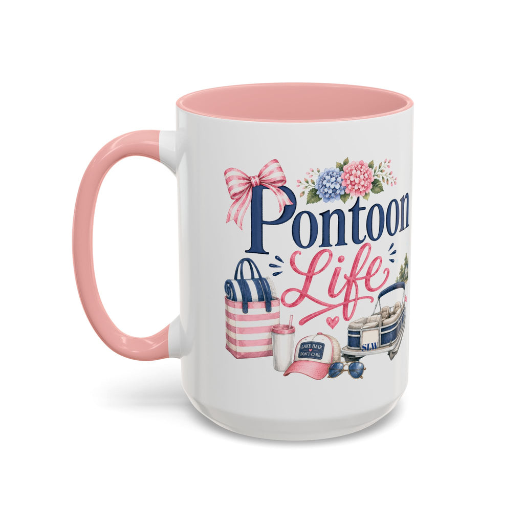 Pontoon Life Accent Coffee Mug Personalized 11oz & 15oz Coffee Cup