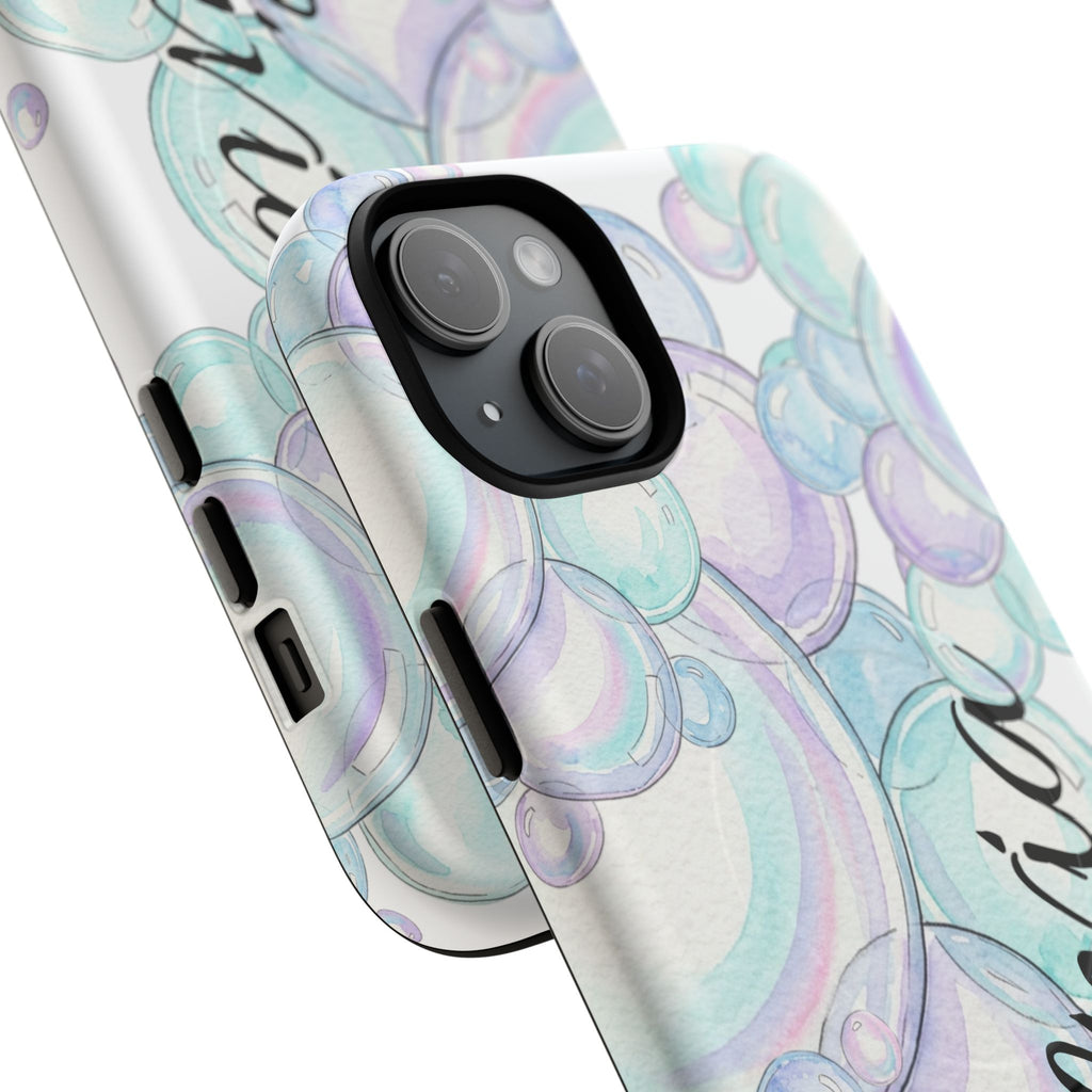 Watercolor Bubbles Magnetic Phone Case - Personalizable