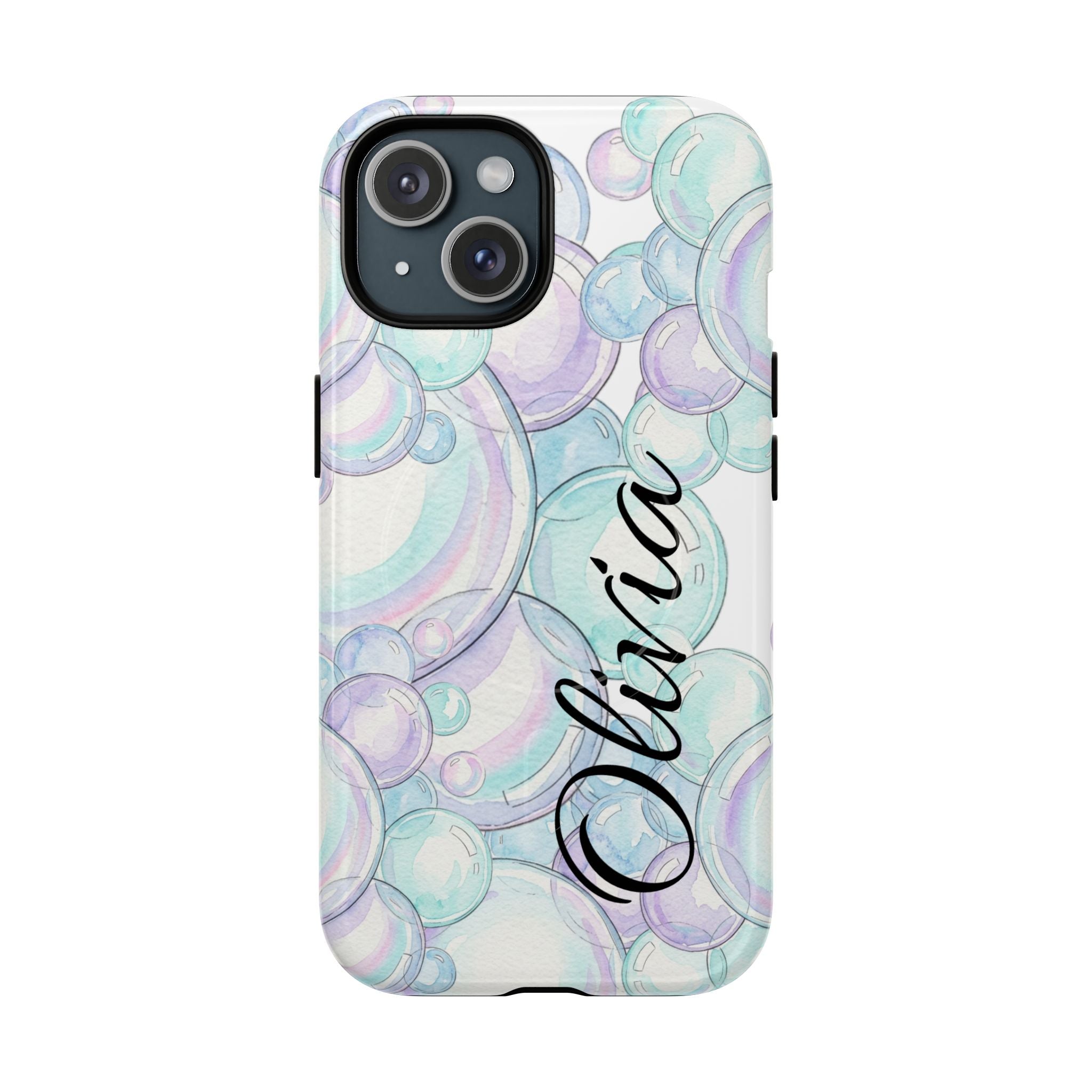 Watercolor Bubbles Magnetic Phone Case - Personalizable
