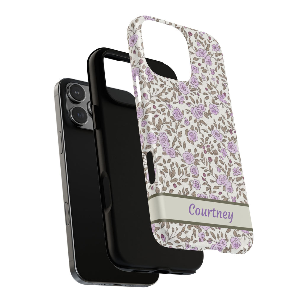 Personalized Lavender Floral iPhone Case — Tough Magnetic Protective Case