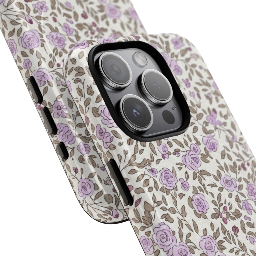 Personalized Lavender Floral Tough Magnetic Case