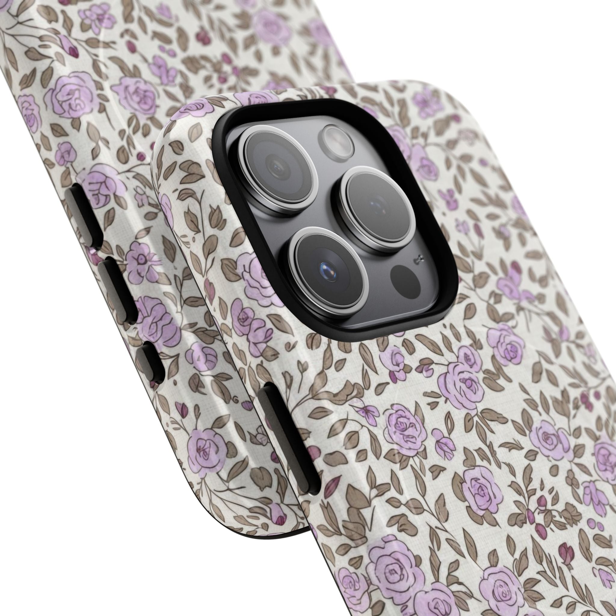 Personalized Lavender Floral Tough Magnetic Case