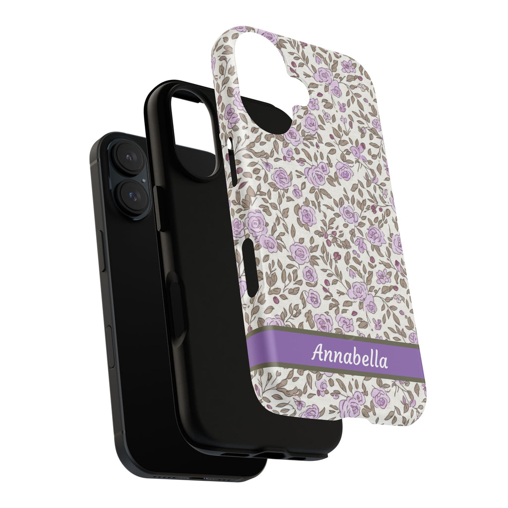 Personalized Lavender Floral Tough Magnetic Case