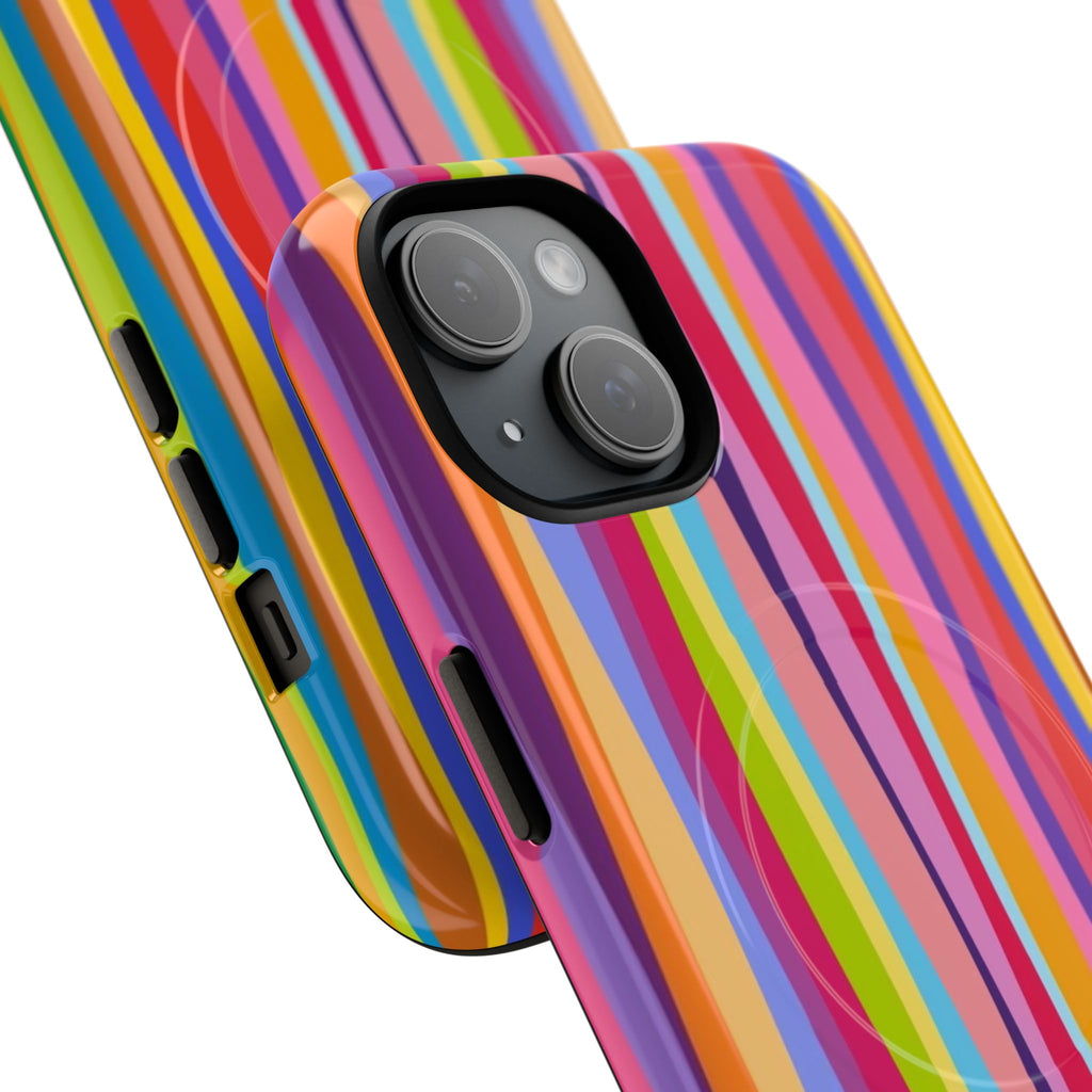 Colorful Stripes Tough Magnetic Case Protective Phone Case with Custom Stripe Design