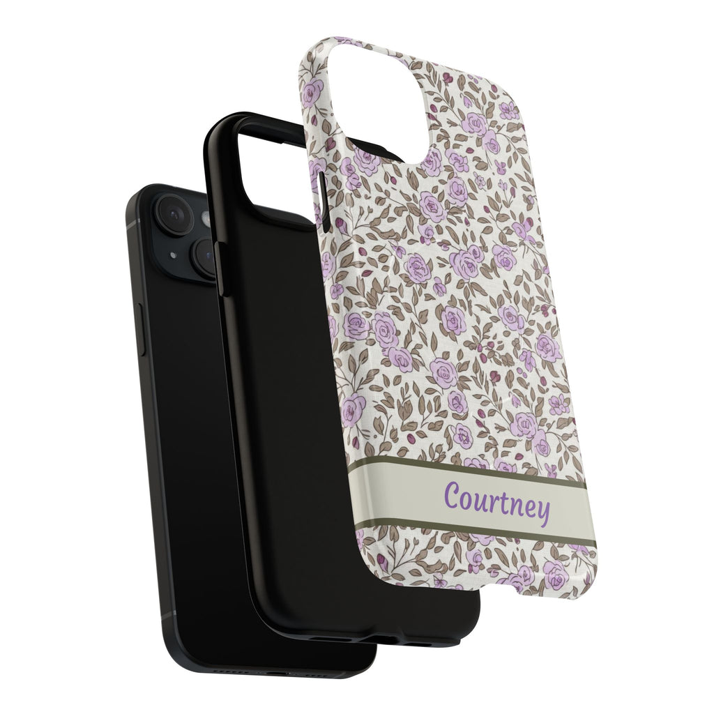 Personalized Lavender Floral iPhone Case — Tough Magnetic Protective Case