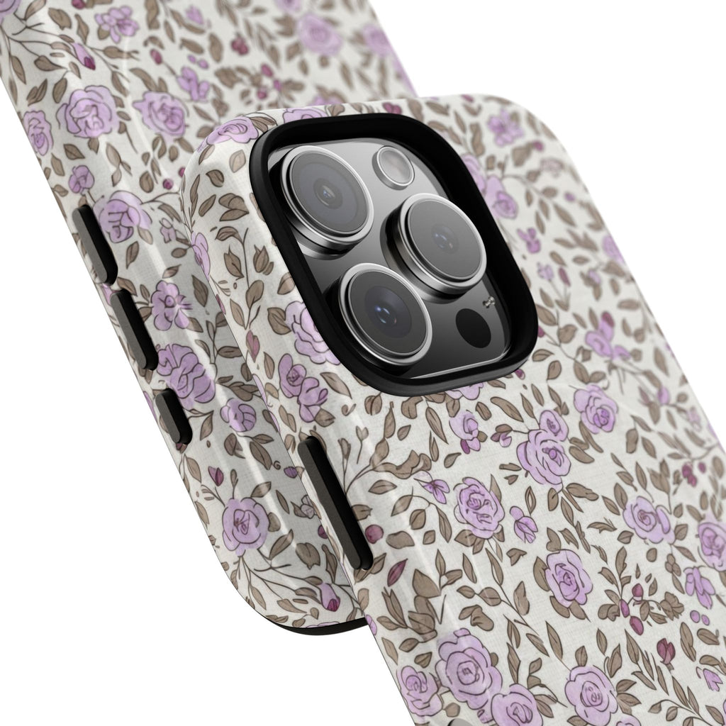 Personalized Lavender Floral Tough Magnetic Case